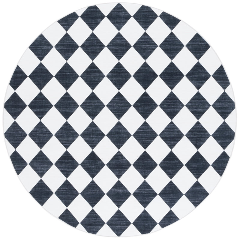 Tapis ivoire / noir Josalina Clara 938, Rond 6 pi
