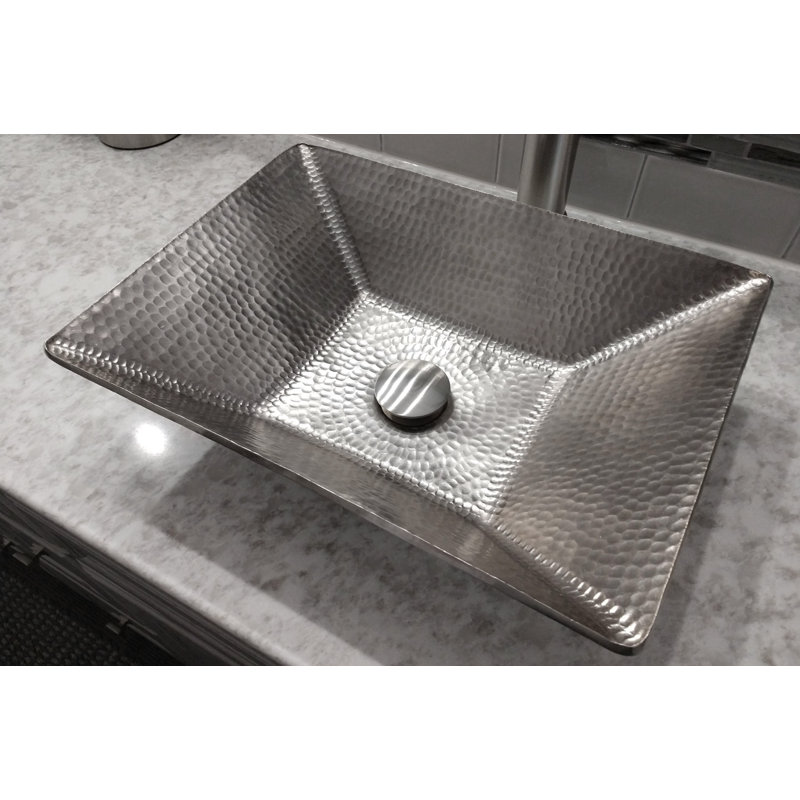 20" Hand Forged Nickel Plated Copper Vessel Sink