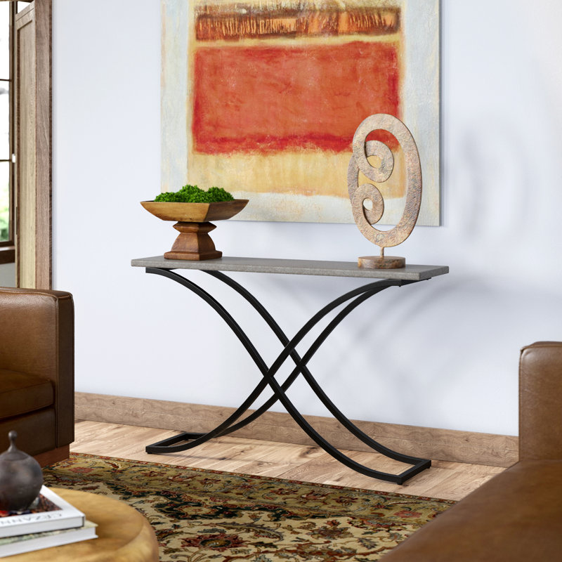 Marco 52" Steel Console Table, Dove Gray