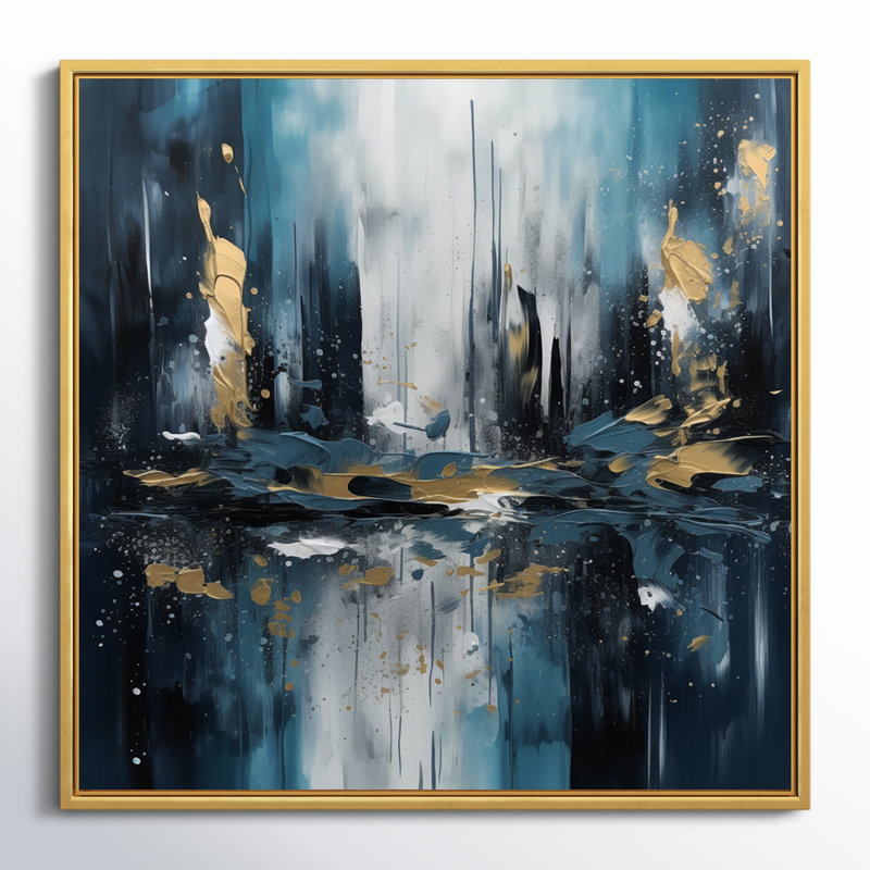 Bondon sur toile, H 36 po x l 36 po x P 1,5 po, Cadre flottant doré
