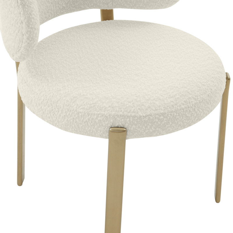 Ivanhoe 18.7'' H Upholstered Side Chair, Cream Boucle