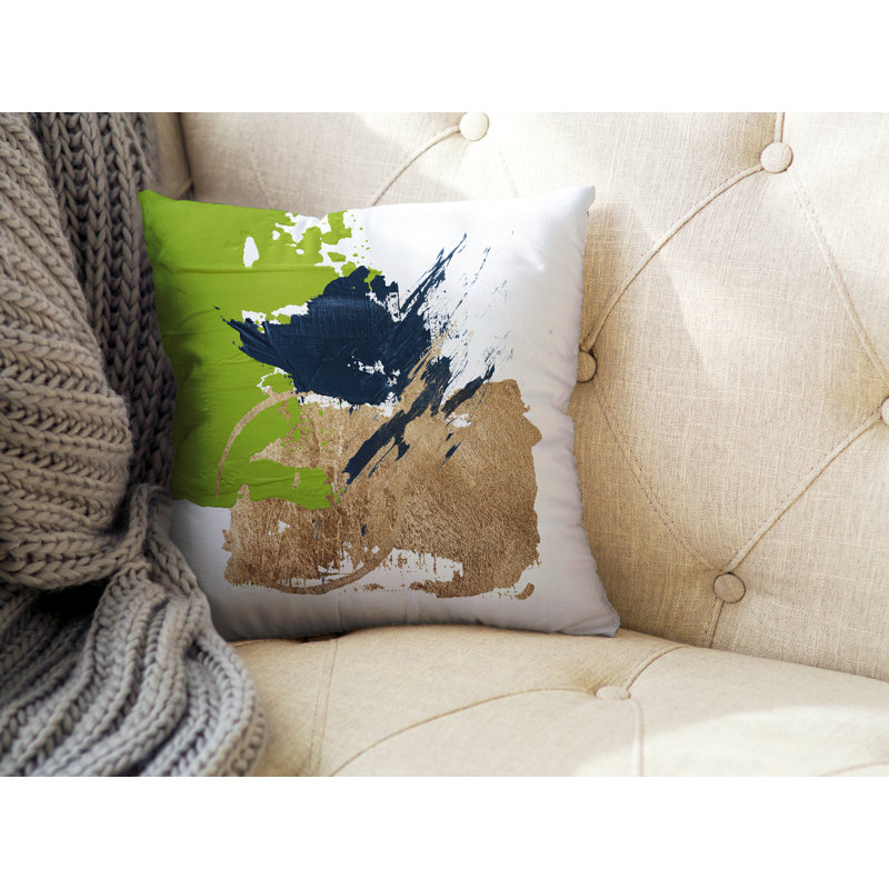 Muya Abstract Outdoor Reversible Throw Pillow, 15H" x 15W", 15H" x 15W"