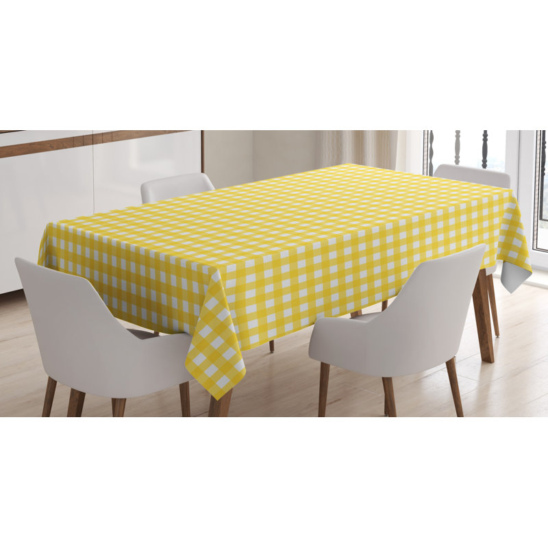 Checkered Dining Room Kitchen Tablecloth, 84" L x 60" W