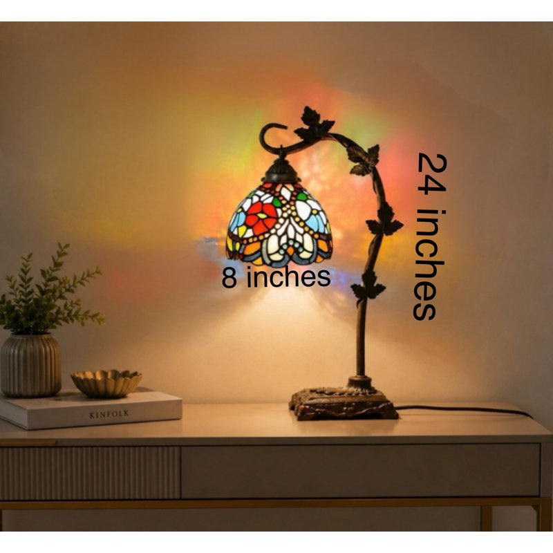 Ensemble de 2 lampes Tiffany en vitrail mosaïque