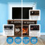 Electric Fireplace Cabinet - 60 Inch, Realistic Flame Effect, 1500W Heat Output, Door Sensor Feature 60" Console Multi-Functional Design, , Heating Power, Stable