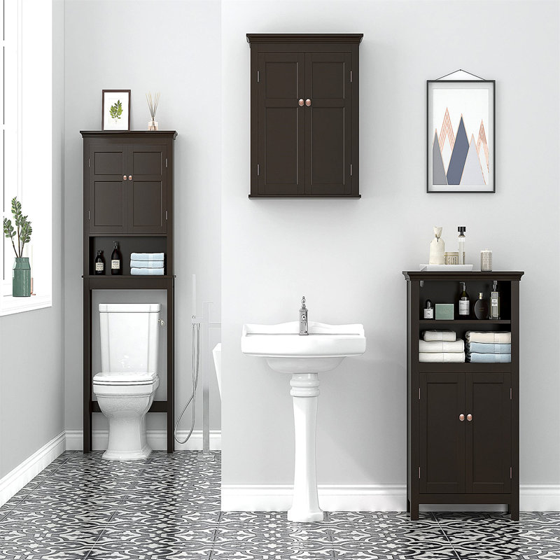 Rangement autoportant au-dessus de la toilette, Espresso
