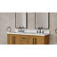 Meuble-lavabo autoportant en chêne Sierra de 30 po avec plateau en marbre blanc de Carrare Lattimore (assemblé)