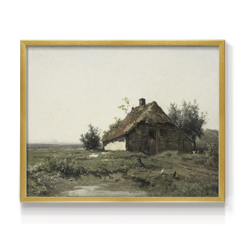 Paysages rétro-DCCVVII-impression encadrée - réaménageable, H 8 po x l 10 po, Doré