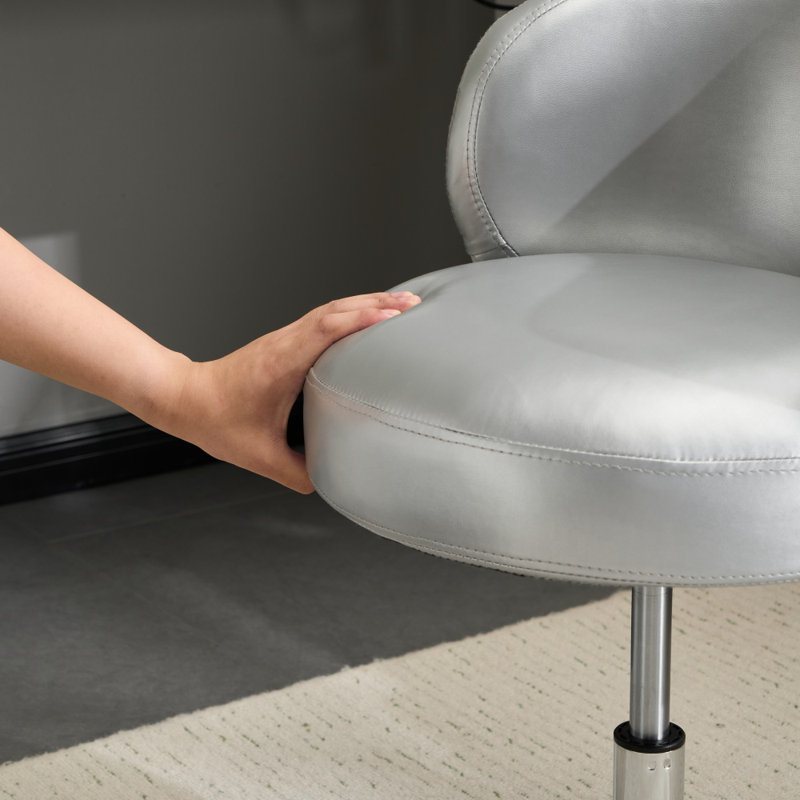 Chaise de bureau Pu Modern, Argent argent