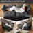 Chenille Multi-Functional Sofa with 2-in-1 Convertible Design
