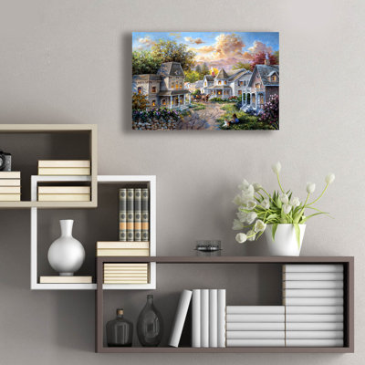  'Main Street Along A Country Village' by Nicky Boehme Acrylic Glass Wall Art, 24" x 16"