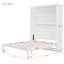Grand lit escamotable, lit escamotable avec tablettes, armoire de rangement compacte, blanc