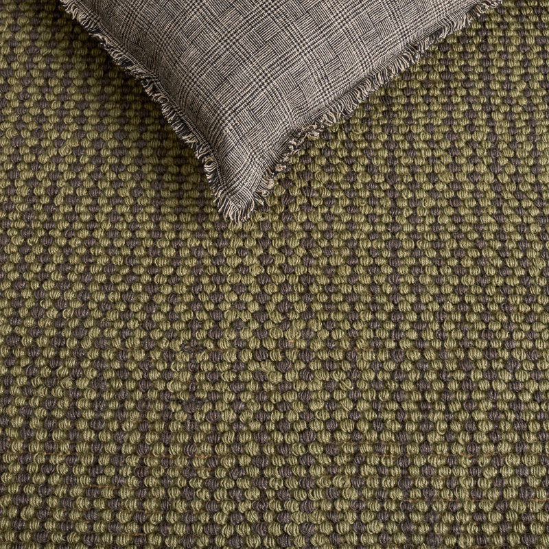 Auckland Chevron Handmade Flatweave Charcoal/Green Area Rug, Runner 2'3" x 7', Charcoal/Green