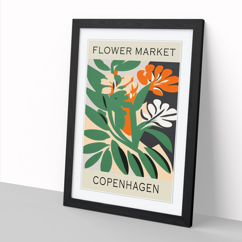 Copenhagen Flower Market Exhibition No.4 - Single Picture Frame Print on Wood, 46cm H x 34cm W x 2cm D