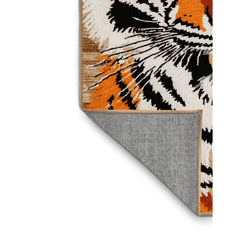 Washable Siberian Tiger Big Cats Area Rug, Runner 2' x 4'