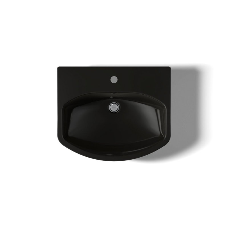 Cimarron® Vitreous China 23" Pedestal Bathroom Sink with Overflow, Black Black, Single Hole