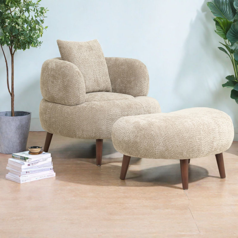 Fauteuil d'appoint Cloud Soft, chaise longue en chenille moderne de 36 pouces pour la maison