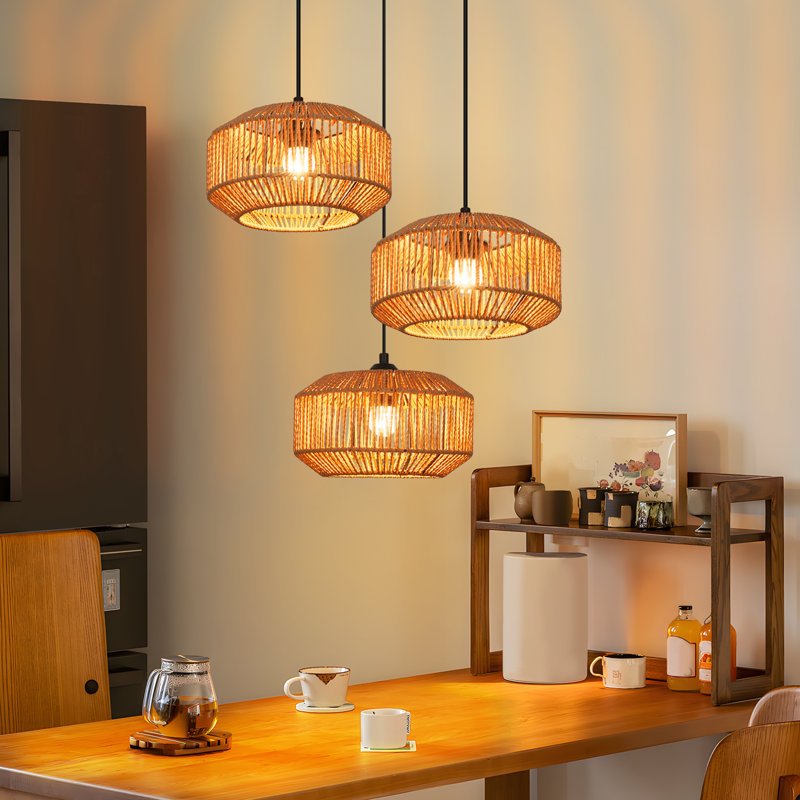 3 - Light Stainless Steel Caged Pendant
