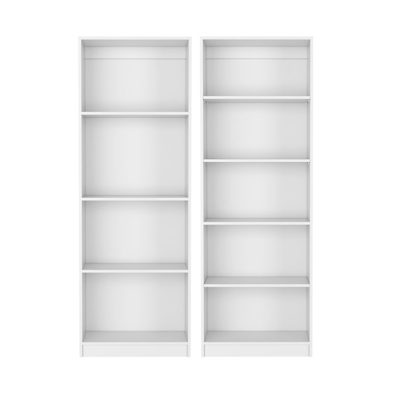 Ensemble de salon 2 pièces avec 2 bibliothèques, blanc