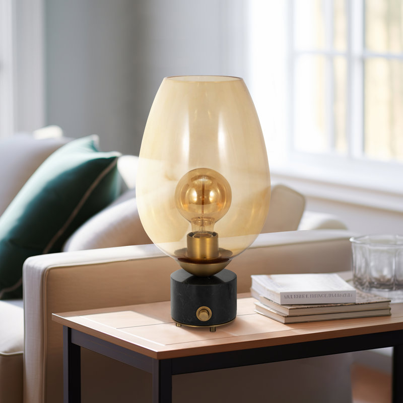 Lampe de table en verre 16 po Mikeno