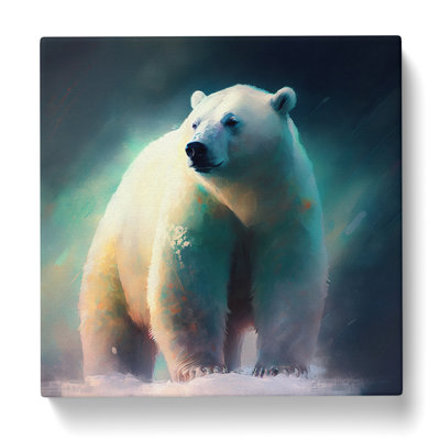 Polar Bear Gestural Art No.1 - Wrapped Canvas