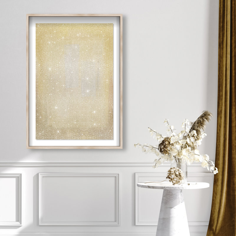 Golden Haze Framed Graphic Art, 46.5" H x 31.5" W, Natural Oak Shadowbox