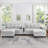U-shaped Modular Sofas With Bluetooth And Storage, Light Grey Chenille For Modern Living Rooms