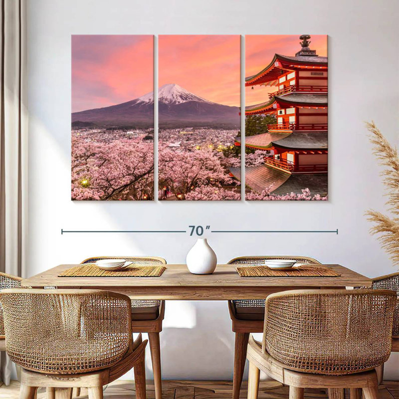 Pagode Sebbie, mont Fuji, H 28 po x l 45 po