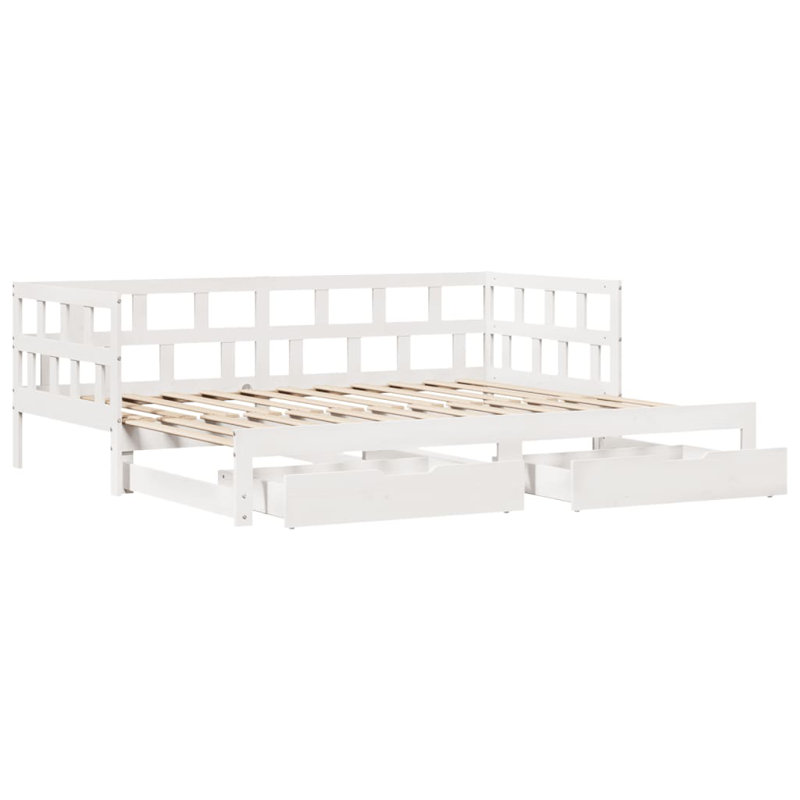 Rittie Solid Wood Daybed with Trundle, White