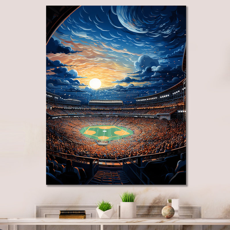 «Stadium In Spotlight At Night II - Cityscapes», reproduction d'art sur toile, H 44 po x l 34 po x P 1,5 po, Toile tendue