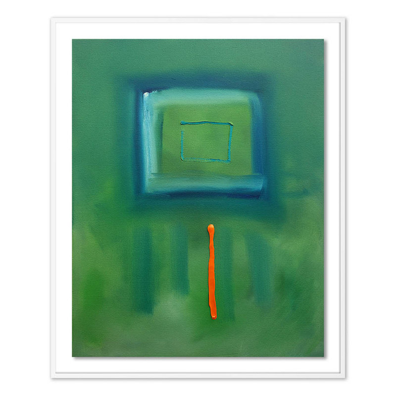 Green Souk Print by Charles Stuart, White, 60" H x 49" W x 2.5" D