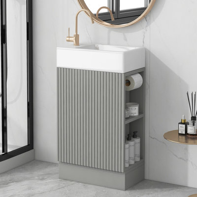 Meuble-lavabo avec lavabo et tablette à deux niveaux 18,6 po Roomfitter