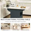 Folding Table With Storage And 4 Wheels, 39.4" White , For Alluring Spaces Island Drawer 4 Mobility