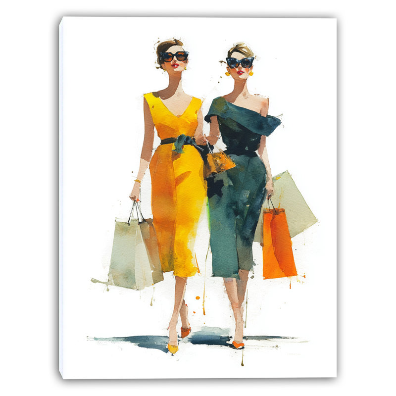 «Golden Stroll», art mural sur toile tendue, H 48 po x l 36 po