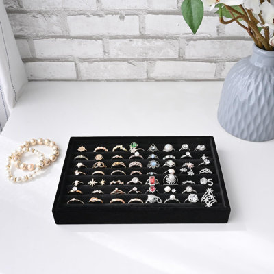 2 Pcs Set Ring Tray Display, Ring Showcase Display Jewelry Organizer Stand