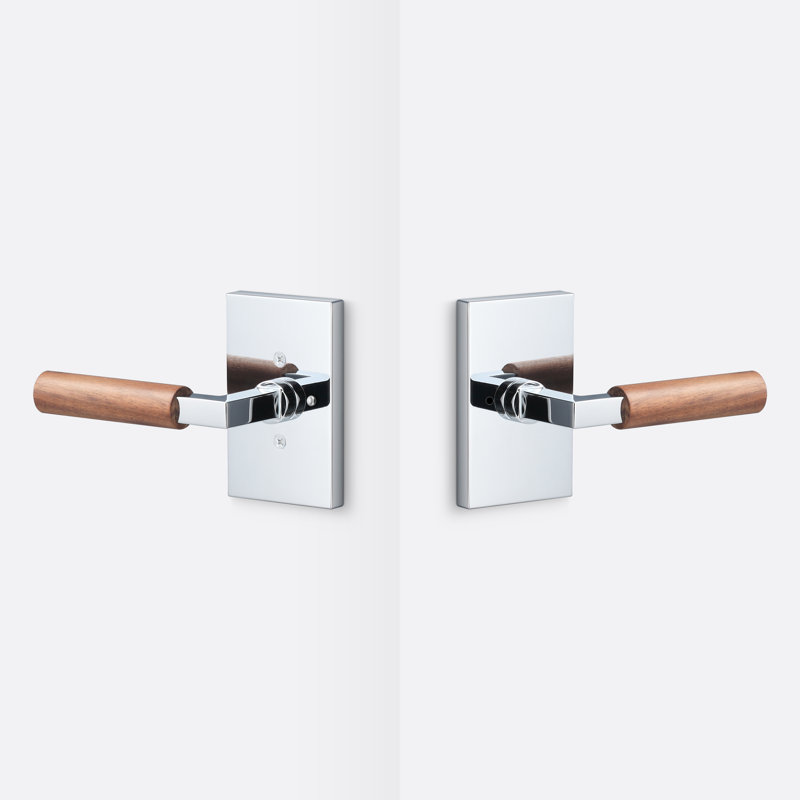 Levanto Privacy Rosette, Walnut Grip, Polished Chrome