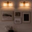 Applique murale moderne en laiton avec abat-jour en verre texturé nuage, luminaire de meuble-lavabo 2 lumières, finition dorée de 18 po de largeur, homologué ETL UL, montage haut / bas
