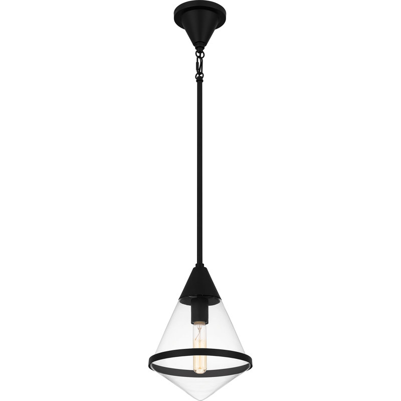Luminaire suspendu géométrique 1 lumière Calaysia, Noir mat