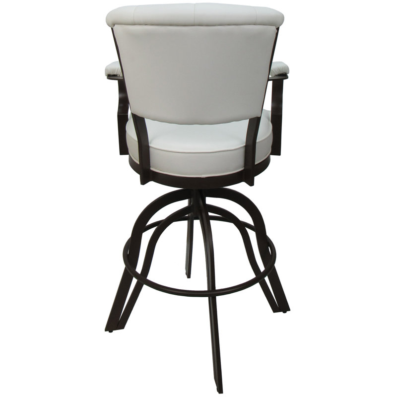 Tabouret de bar et de comptoir pivotant, Brun, Blanc, Tabouret de bar (siège d'une hauteur de 30 po)