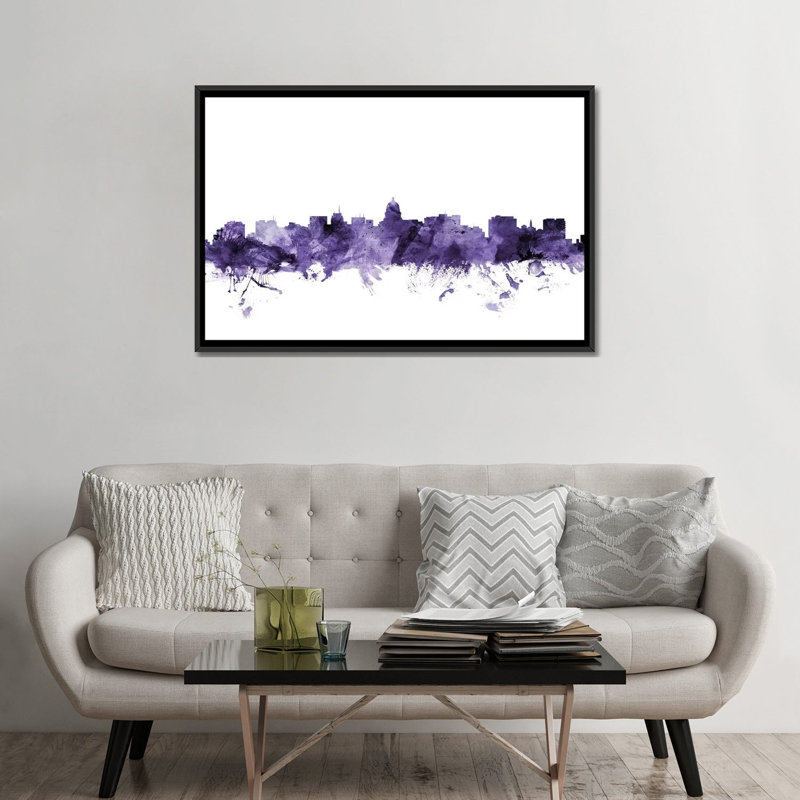 « madison, wisconsin horizon » par michael tompsett, impression sur toile tendue, Toile avec cadre flottant noir