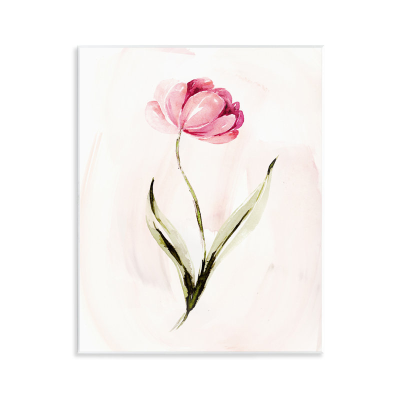 Plaque murale moderne avec fleur rose moderne, design par Kristen Brockmon