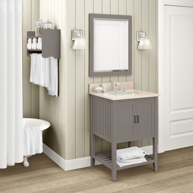 Ensemble de meuble-lavabo 2 pièces Bennet - Ensemble de meuble-lavabo et miroir de salle de bain 36 po - Gris