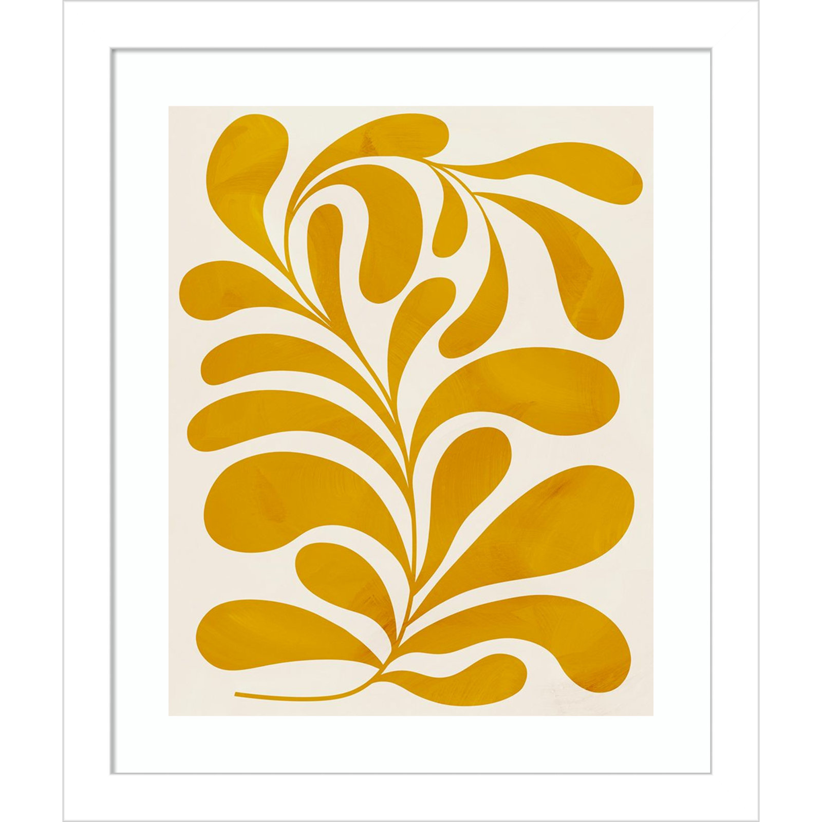 Goldenrod II by Grace Popp, 13" H x 11" W x 1" D, White