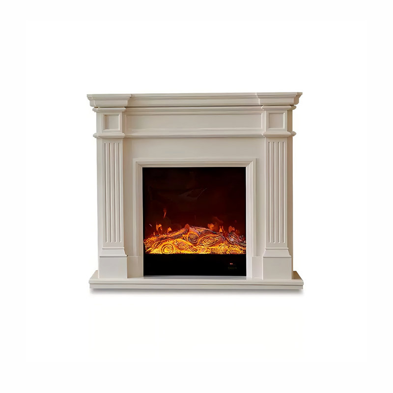 Ivory White Landscape Electric Fireplace, 35.43" H x 39.37" W x 12.6" D