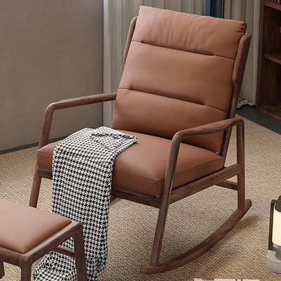 Single Casual Living Room Solid Wood Rocking Chair