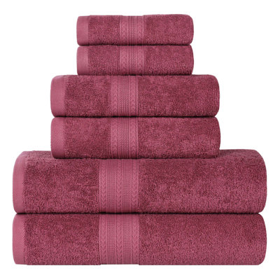 Hannu 450 GSM Eco-Friendly Cotton 6 Piece Quick Dry Bathroom Towel Set