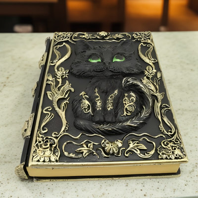 7.5"W Black Notebook of Cat