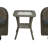 Auryanna Rattan Outdoor Furniture 2 Swivel Chairs with Waterproof Coushions and Glass Top Table Set-425536674-425536675