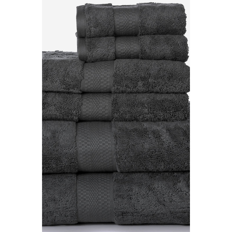 Ensemble de serviettes 6 pièces 100% coton Jopie, Noir