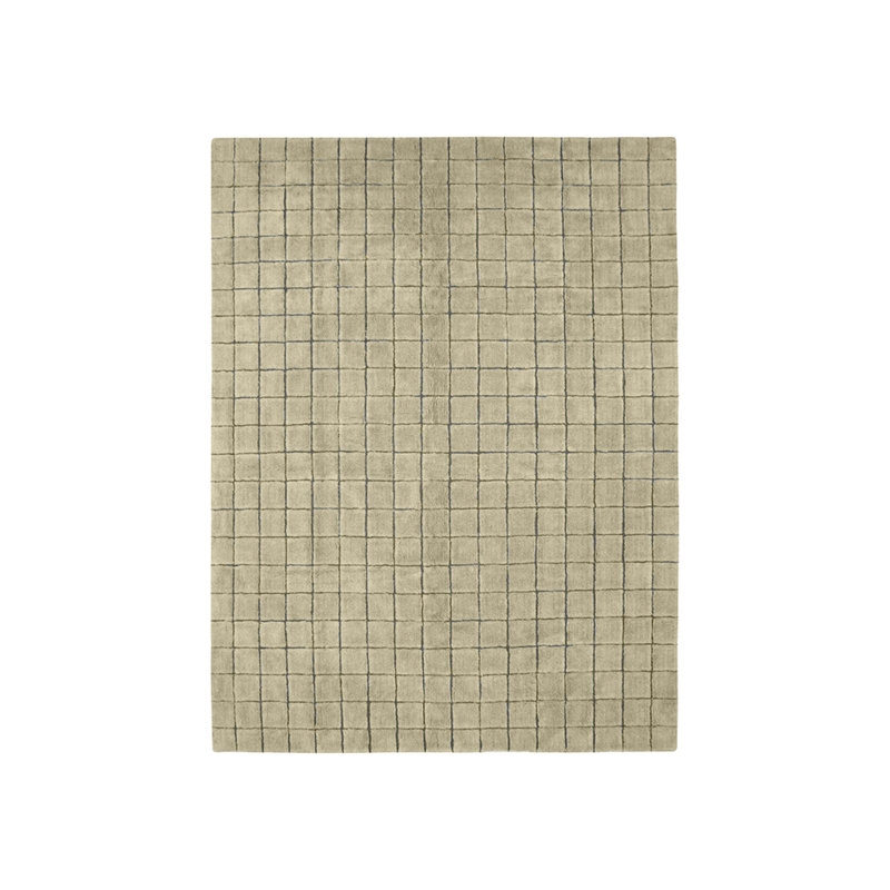 Mosaic Wool Geometric Area Rug in Green, Rectangle 7'6" x 9'10"